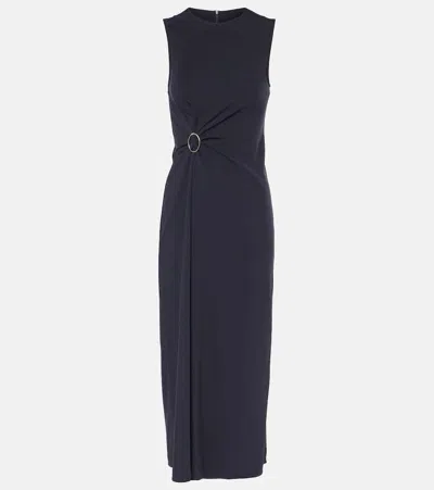 Max Mara Leisure Losanna Gathered Midi Dress In Blue