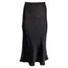 Max Mara Leisure Alessio Midi Satin Skirt In Black Acetate In Black