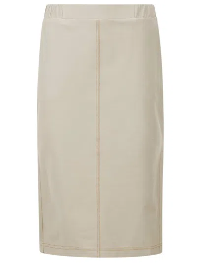 Max Mara Elastic Waist Skirt In White