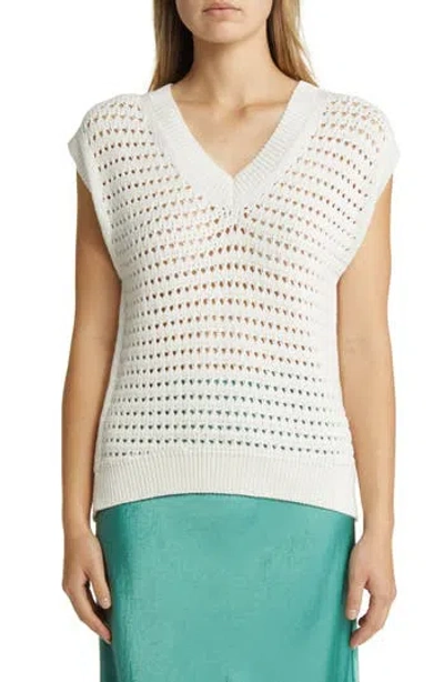 Max Mara Leisure Palco Open Stitch Sweater Vest In White