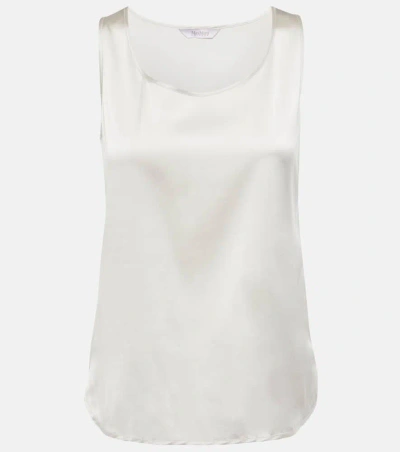 Max Mara Leisure Pan Silk-blend Tank Top In Beige