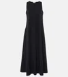 Max Mara Pompei Viscose Blend Crepe Long Dress In Black