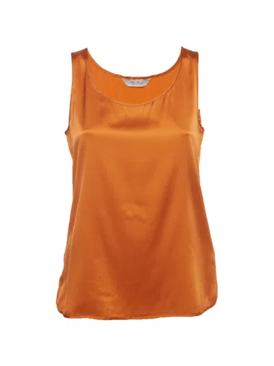 Pre-owned Max Mara Leisure Satin Tank Top In Orange