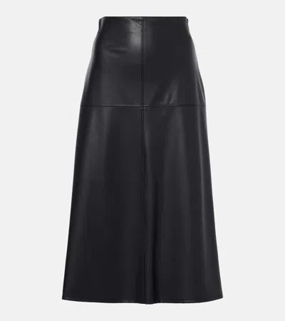 Max Mara Leisure Scilli Coated Jersey Midi Skirt In Black