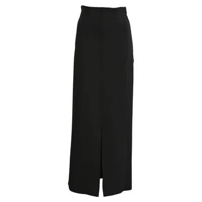Max Mara Leisure Slit Maxi Skirt In Black Polyester