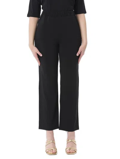 Max Mara Leisure Straight Leg Cropped Trousers In Black
