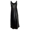 Max Mara Leisure Talete Satin Slip Maxi Dress In Black Acetate In Black
