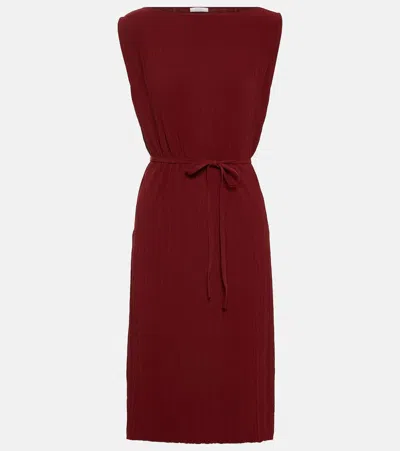 Max Mara Leisure Teulada Pleated Jersey Top In Red