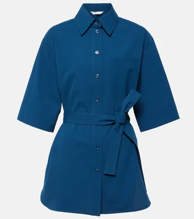 Max Mara Leisure Texas Cotton Shirt In Blue