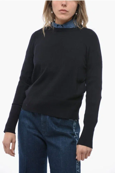 Max Mara Leisure Virgin Wool Cavallo Crew-neck Sweater In Black