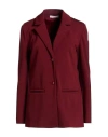 Max Mara Minimalist Singlebreasted Blazer In Burgundy
