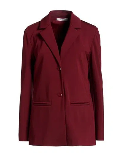 MAX MARA MAX MARA LEISURE WOMAN BLAZER BURGUNDY SIZE XL VISCOSE, POLYAMIDE, ELASTANE