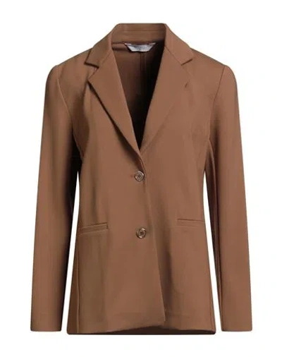 Max Mara Leisure Woman Blazer Camel Size S Viscose, Polyamide, Elastane In Brown