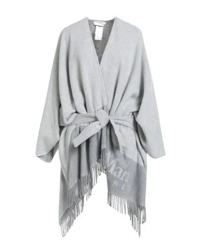 Max Mara Leisure Woman Cape Light Grey Size Onesize Wool, Polyamide In Gray