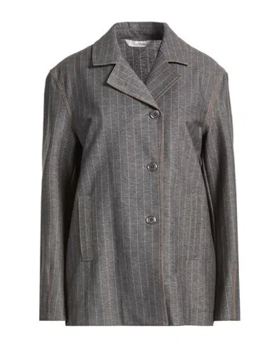 Max Mara Leisure Woman Jacket Grey Size L Cotton, Polyester, Elastane In Multi