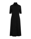 Max Mara Leisure Woman Midi Dress Midnight Blue Size L Triacetate, Polyester In Black