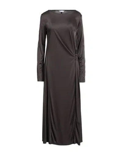 Max Mara Leisure Woman Midi Dress Dark Brown Size L Triacetate, Polyester