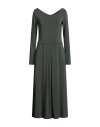 Max Mara Leisure Woman Midi Dress Sage Green Size S Viscose, Elastane In Green
