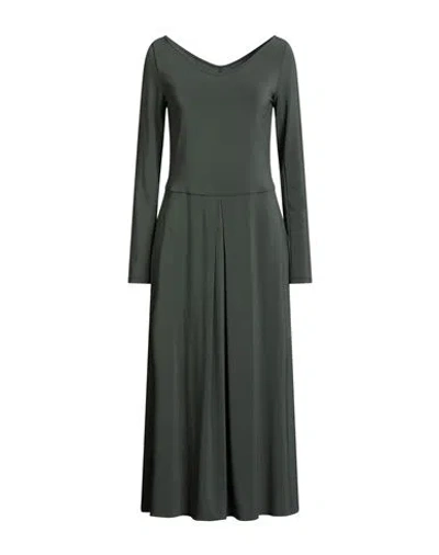 Max Mara Leisure Woman Midi Dress Sage Green Size S Viscose, Elastane