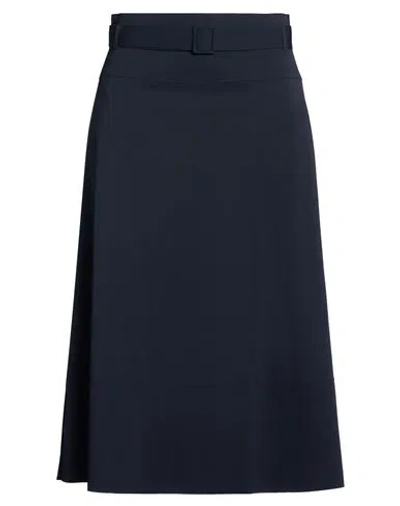 Max Mara Leisure Woman Midi Skirt Midnight Blue Size Xl Polyamide, Elastane
