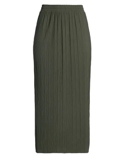 Max Mara Leisure Woman Midi Skirt Military Green Size S Polyester
