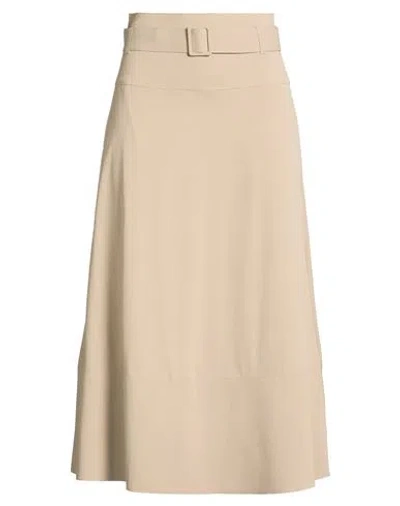 Max Mara Leisure Woman Midi Skirt Taupe Size Xs Polyamide, Elastane In Grey