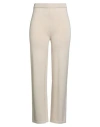 Max Mara Leisure Woman Pants Beige Size Xl Virgin Wool In Neutral