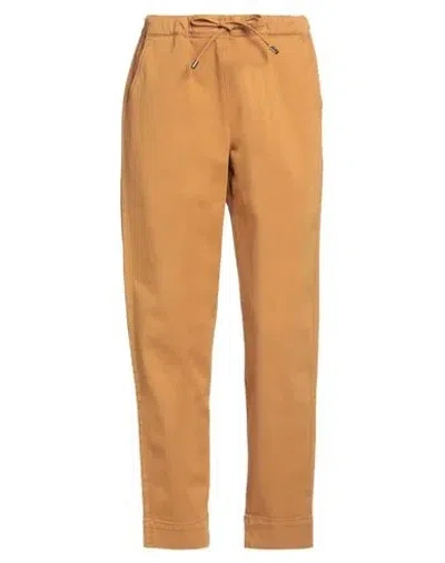 Max Mara Leisure Woman Pants Camel Size 12 Cotton, Elastane In Beige