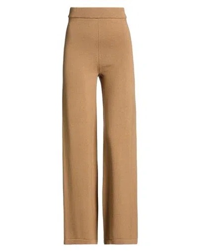 Max Mara Leisure Woman Pants Camel Size Xs Virgin Wool In Brown