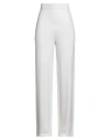 Max Mara Leisure Woman Pants Ivory Size M Virgin Wool In White