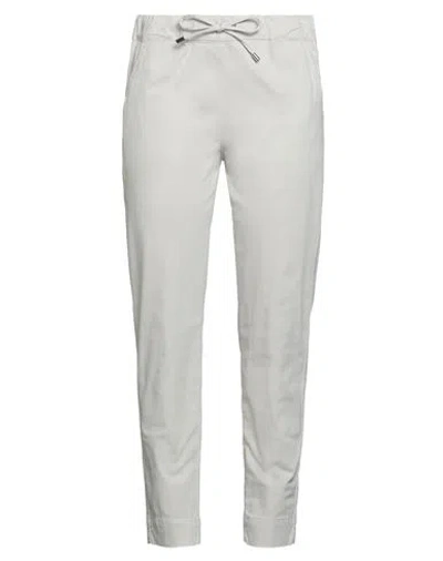Max Mara Leisure Woman Pants Light Grey Size 12 Cotton, Elastane In White