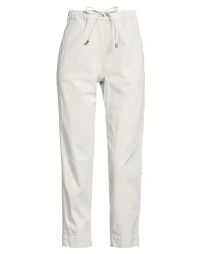 Max Mara Leisure Woman Pants Light Grey Size 4 Cotton, Elastane In Neutral