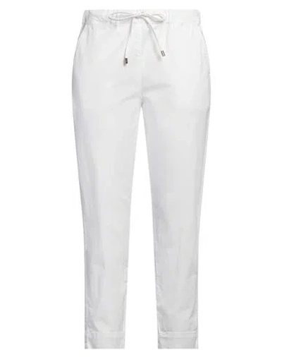 Max Mara Leisure Woman Pants White Size 8 Cotton, Elastane