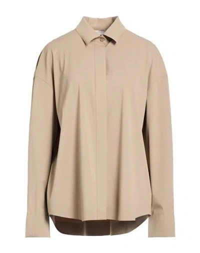 Max Mara Leisure Woman Shirt Beige Size Xl Polyamide, Elastane In Brown