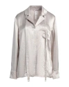 Max Mara Leisure Woman Shirt Light Grey Size 12 Acetate