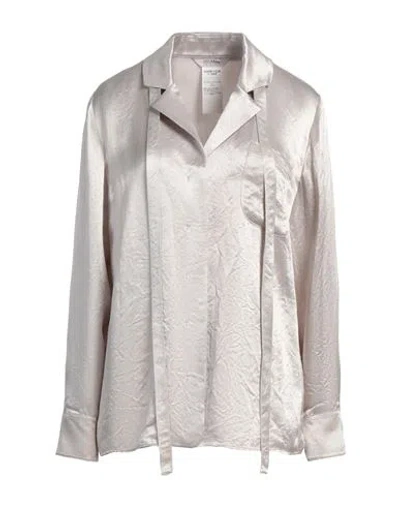 Max Mara Leisure Woman Shirt Light Grey Size 12 Acetate