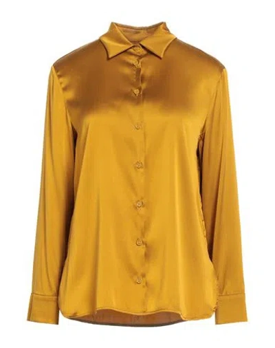 Max Mara Leisure Woman Shirt Marigold Size 10 Silk, Elastane In Yellow