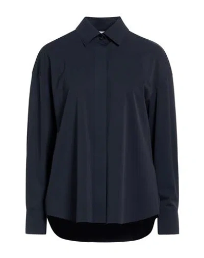 Max Mara Leisure Woman Shirt Midnight Blue Size M Polyamide, Elastane In Black