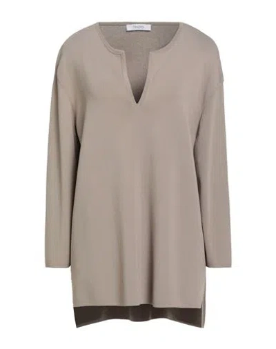 Max Mara Leisure Woman Sweater Taupe Size M Viscose, Polyamide In Gray