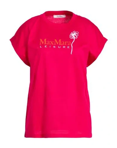 Max Mara Leisure Woman T-shirt Magenta Size L Cotton In Pink