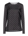 Max Mara Printed Tops In Black