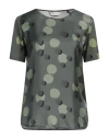 Max Mara Leisure Woman Top Military Green Size Xs Viscose, Elastane, Silk