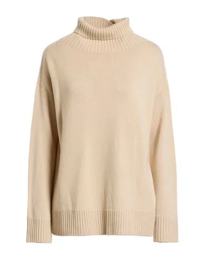 Max Mara Leisure Woman Turtleneck Beige Size S Virgin Wool In Neutral