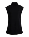 Max Mara Leisure Woman Turtleneck Black Size S Virgin Wool In Animal Print