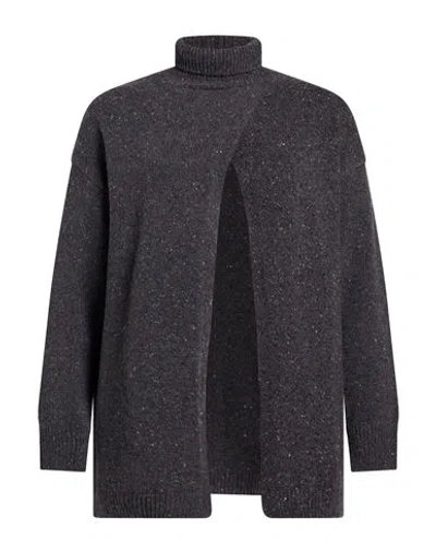 Max Mara Leisure Woman Turtleneck Charcoal Size Xs Wool, Polyamide, Elastane In Grey