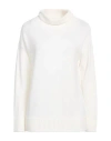 Max Mara Leisure Woman Turtleneck Cream Size L Virgin Wool