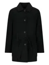 Max Mara Lembi Belted Buttoned Coat In Black
