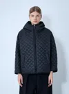 Max Mara Leo Reversible Jacket In Anti-drop Canvas In Black