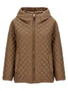Max Mara Short Padded Coat With Diamond Stitching In Brown