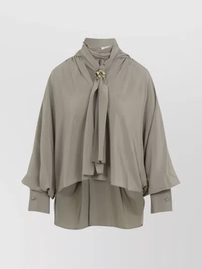 Max Mara Leonida Blouse Draped Design Long Sleeves